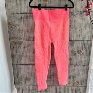 ZELOS coral cheetah print rib knit leggings